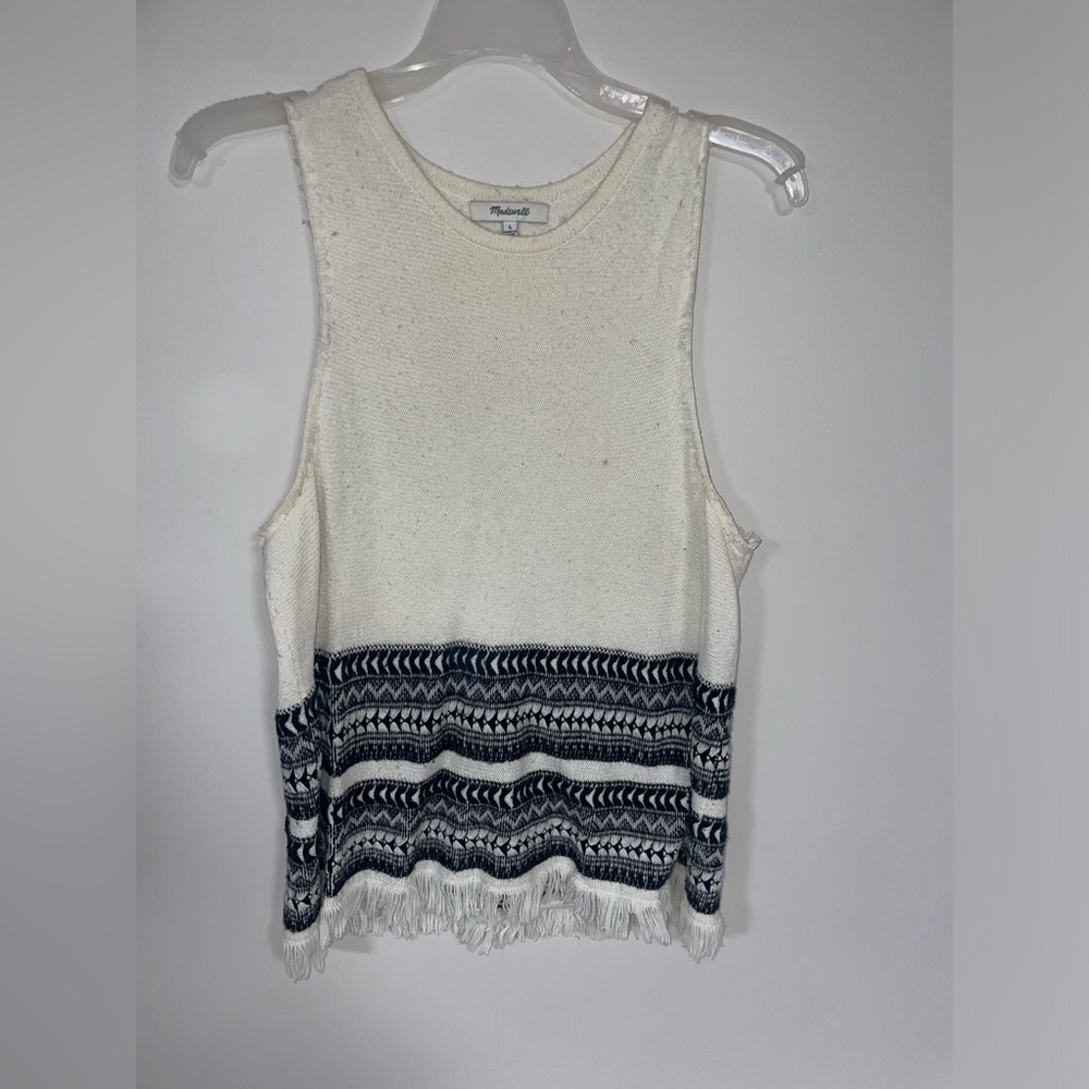 Madewell cream/Aztec sleeveless shirt